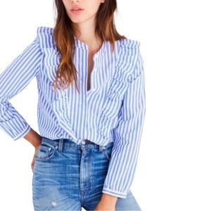 Madewell Women’s Whitney Striped Ruffle Blouse